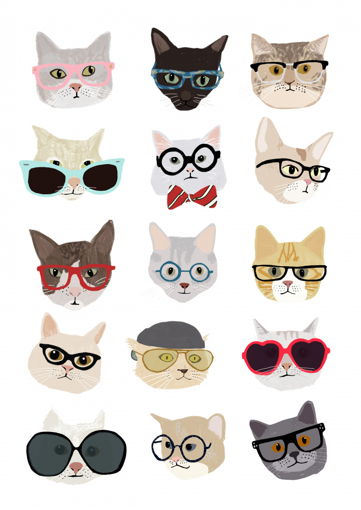 Cats With Glasses von Hanna Melin