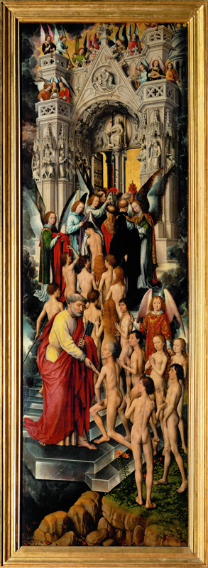 Linker Seitenflügel des Altars des Jüngstens Gerichts, Paradiespforte von Hans Memling