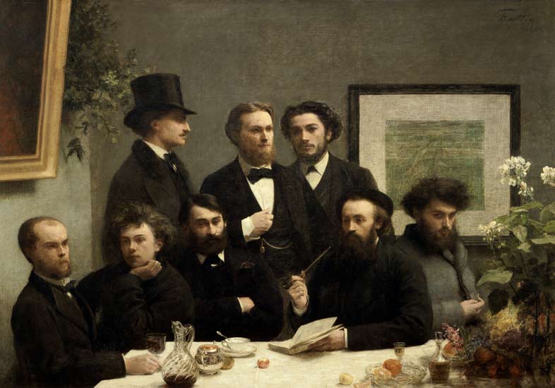 Coin de table (französische Dichter an einem Tisch) von Henri Fantin-Latour