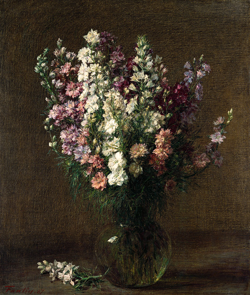 Larkspurs in a Vase von Henri Fantin-Latour