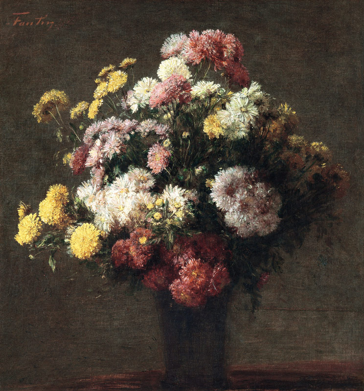 Vase mit Chrysanthemen von Henri Fantin-Latour