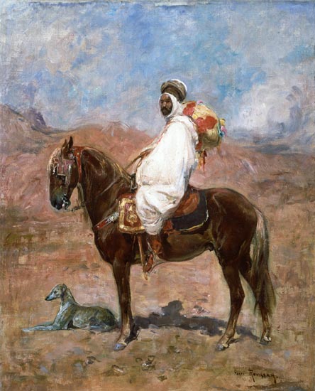 An Arab horseman in a desert landscape von Henri Julien Félix Rousseau