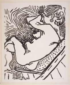 Seated Nude (woodcut)