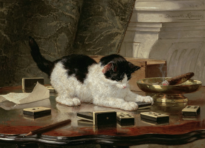 Kätzchen Spiel von Henriette Ronner-Knip