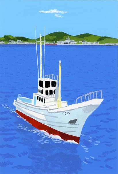 Fishing boat and harbor von Hiroyuki Izutsu