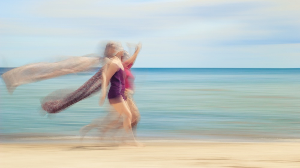 two women on beach #5 von Holger Nimtz