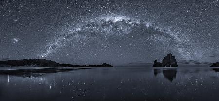 The Milky Way over Wharariki Beach