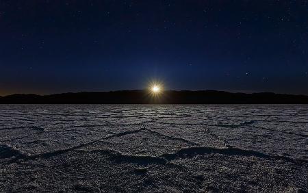 Moonset at Death Valley