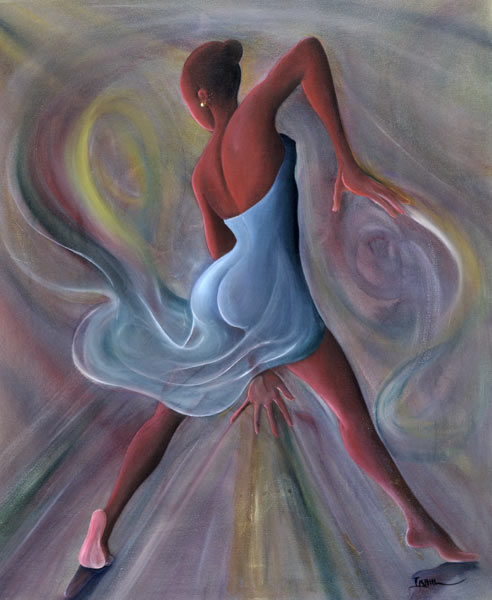 Blue Dress (oil on canvas)  von Ikahl  Beckford