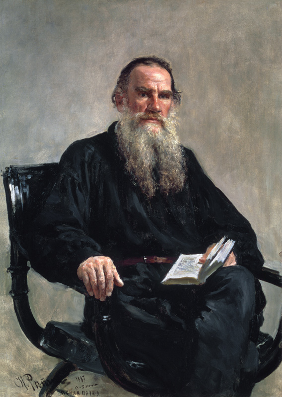 Porträt des Schriftstellers Leo N. Tolstoi (1828-1910) von Ilja Jefimowitsch Repin