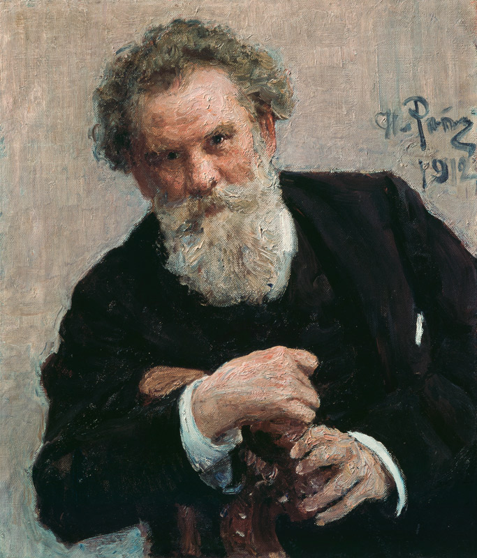 Porträt des Schriftstellers Wladimir Korolenko (1853-1921) von Ilja Jefimowitsch Repin