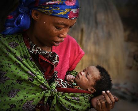 San tribe newborn baby