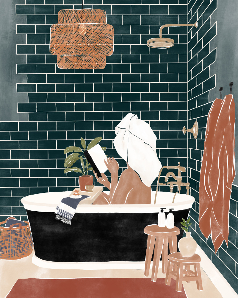 Bathroom Babe von Ivy Green Illustrations