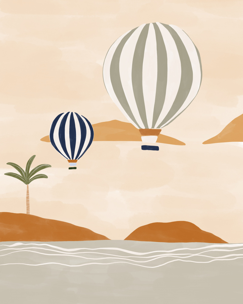 Airballoons In Dessert von Ivy Green Illustrations