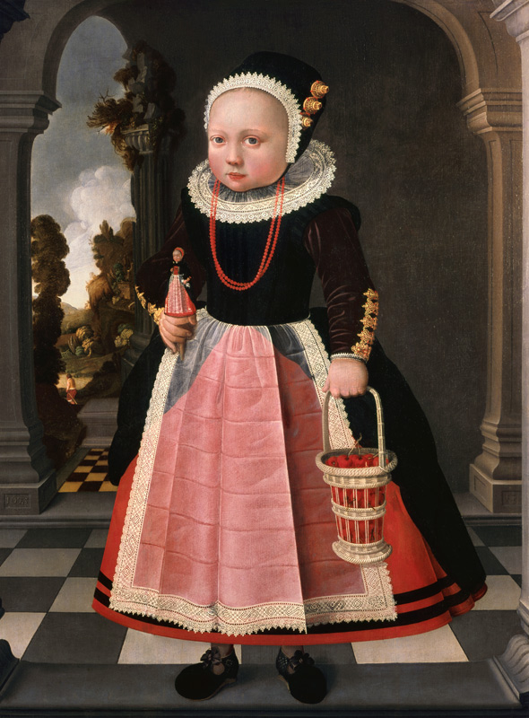 Portrait of a Little Girl Holding a Doll and a Basket von Jacob Cuyp