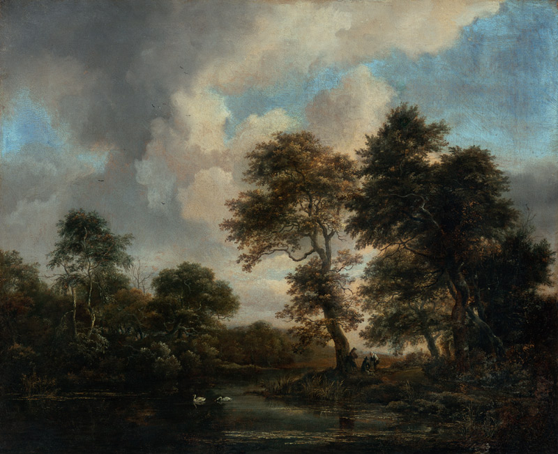 Waldsee mit zwei Schwänen von Jacob Isaacksz. van Ruisdael