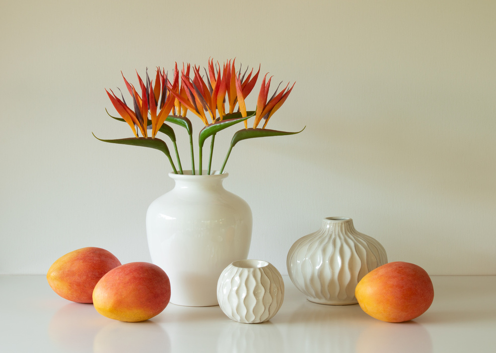 Heliconia with Mangoes von Jacqueline Hammer