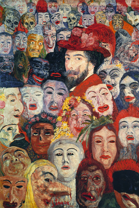 Mein Porträt, umgeben von Masken, 1899 (siehe auch 170289 & 188976) von James Ensor