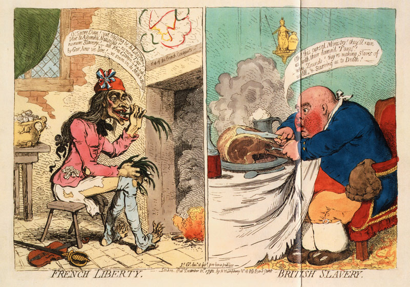 Französische Freiheit. Britische Sklaverei von James Gillray