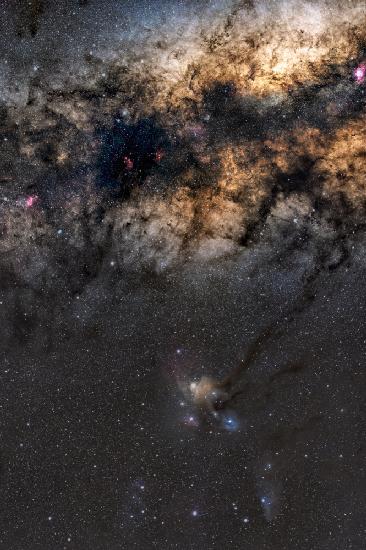 Rho Ophiuchi and Antares region