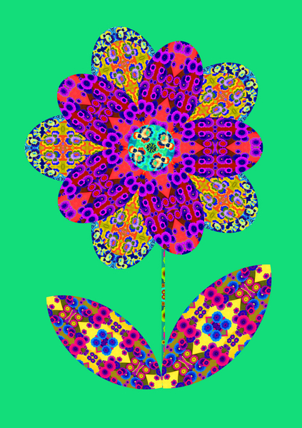 Flower cutout on green von Jane Tattersfield