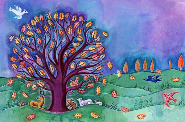 Tree in Autumn von Jane Tattersfield