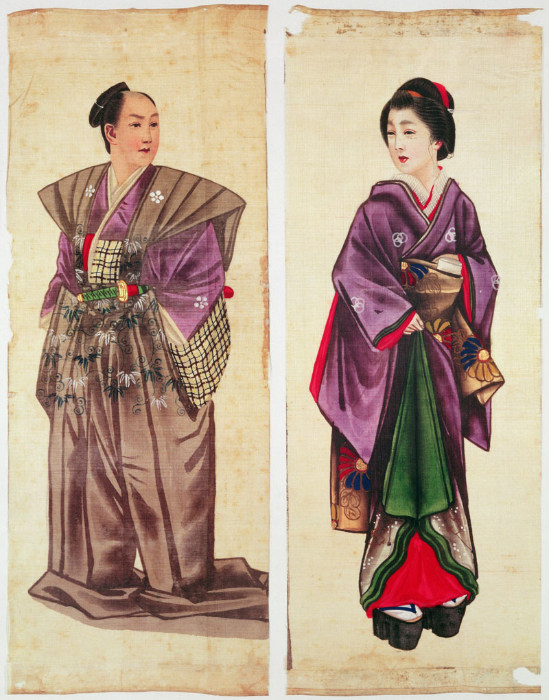 Two Japanese Figures von Japanese School