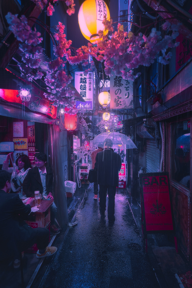 Tokyo Blue Rain von Javier de la Torre