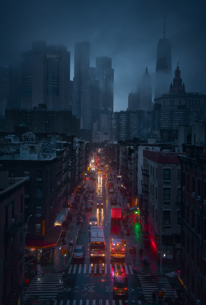 Raining China Town von Javier de la Torre