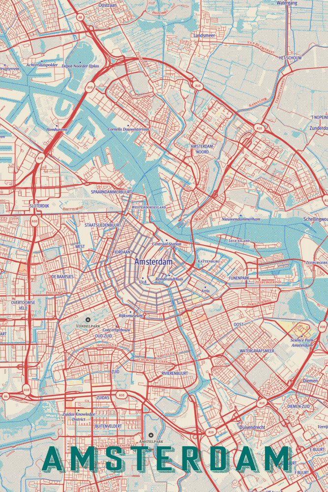 Retro Map   Amsterdam von jay stanley