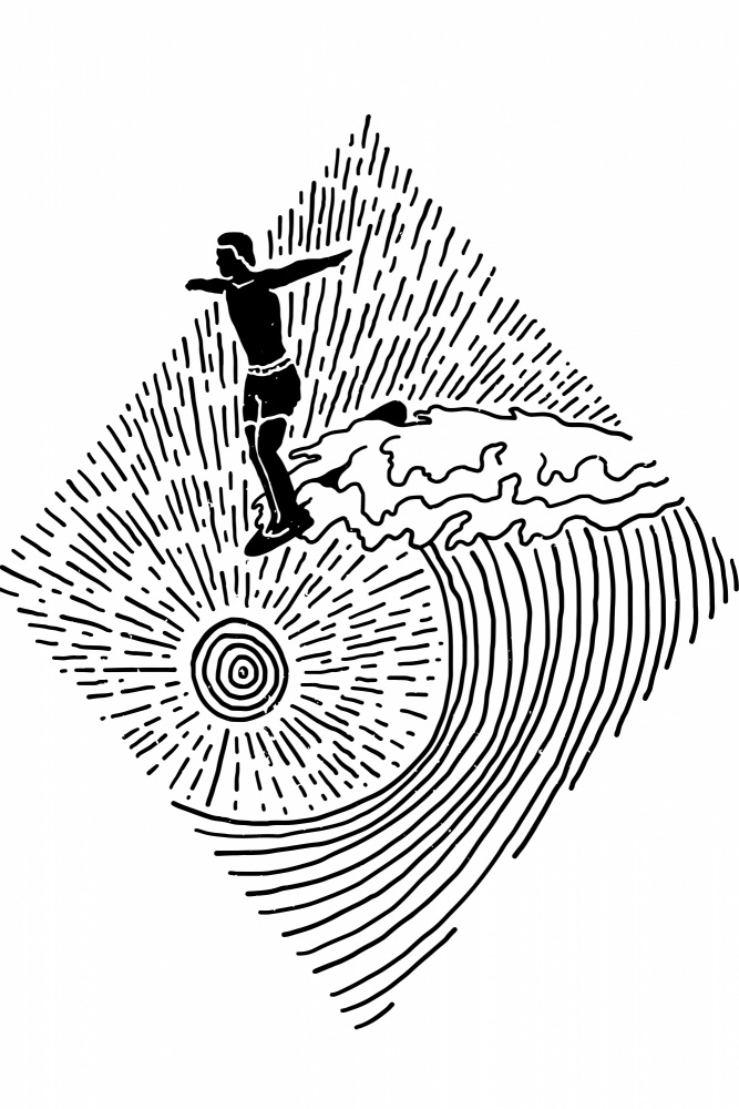 Surfer Line Drawing von jay stanley