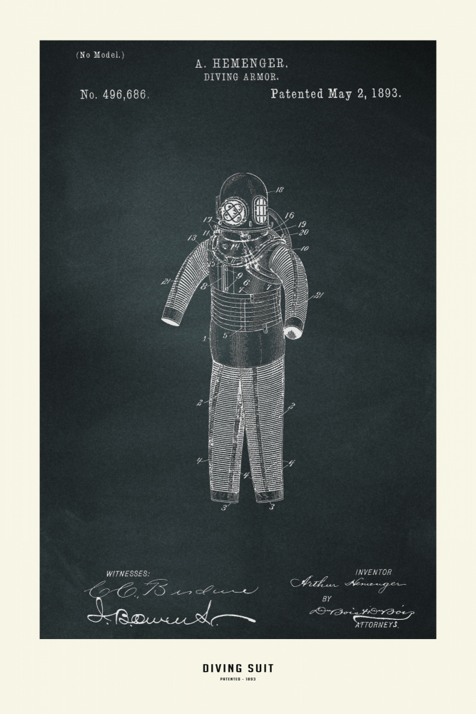 Diving Suit   Patented 1893 von jay stanley