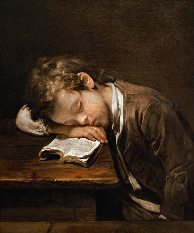 Der schlafende Schuljunge von Jean Baptiste Greuze