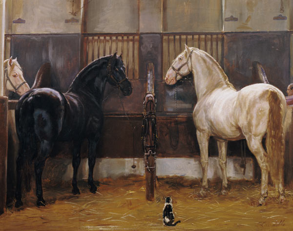 Creams and Blacks at Buckingham Palace Mews von Jean Edouard Lacretelle