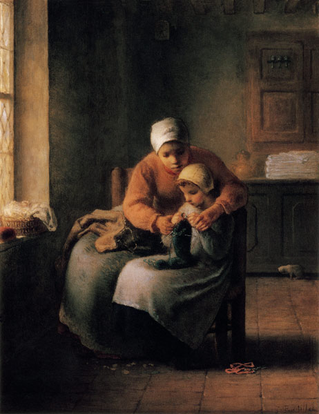 Die Strickzeugstunde von Jean-François Millet