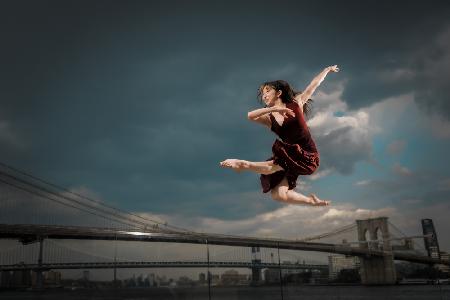 The girl dancing in the sky