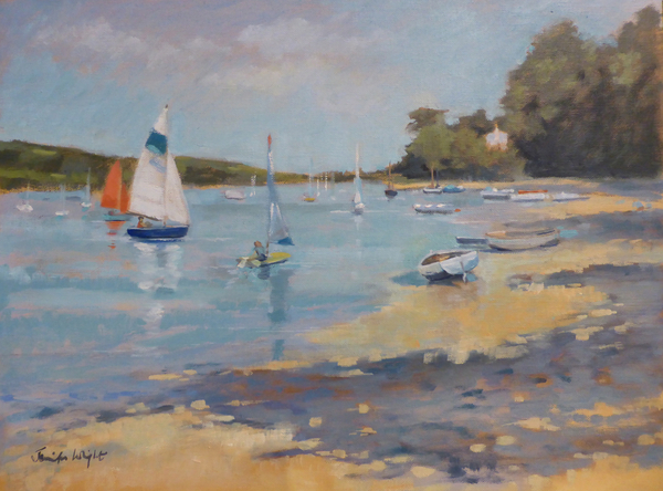 Salcombe, Red Sail von Jennifer Wright