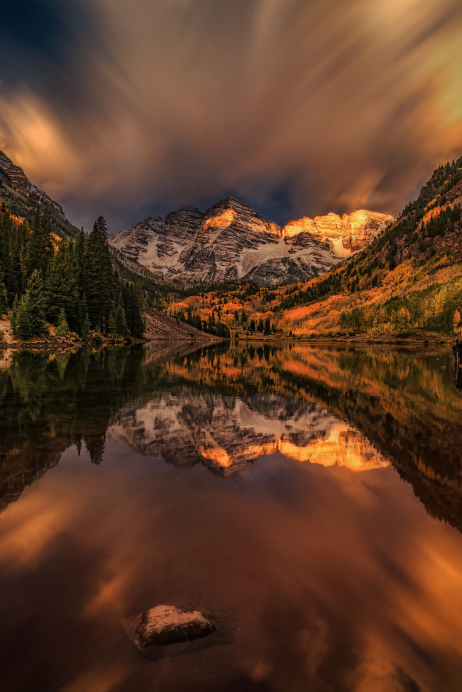 Sunrise at the Maroon Lake von Jenny Qiu