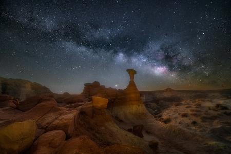 Milky Way Over Toadstool Hoodoos