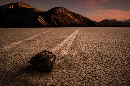 Rocks walking in sunset