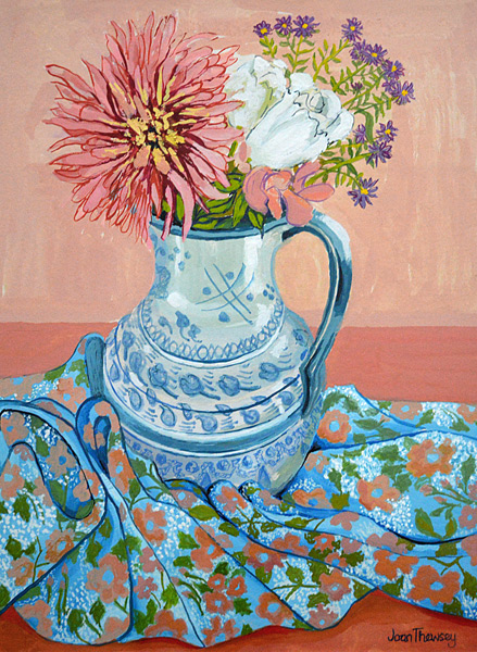 Dahlias, Roses and Michaelmas Daisies von Joan  Thewsey