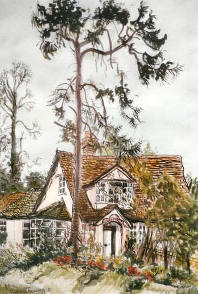 Cottage with Fir Tree von Joan  Thewsey