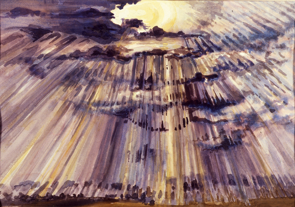 Large Sky, Sunshine through raindrops von Joan  Thewsey