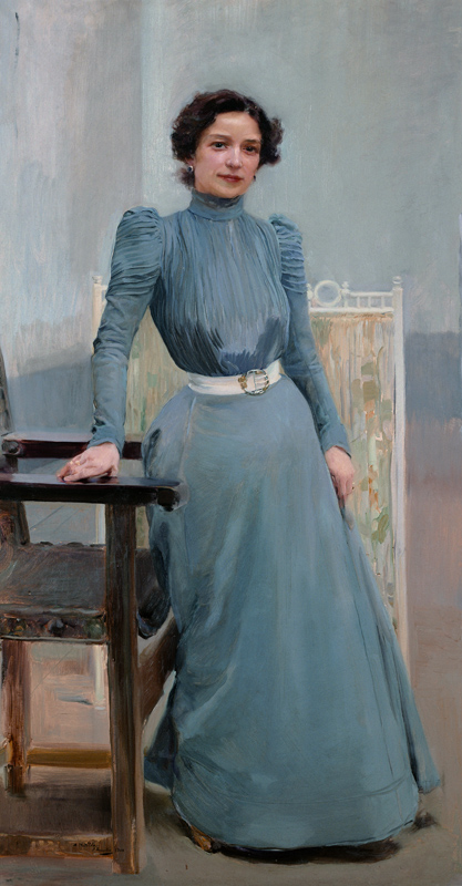 Clotilde im grauen Kleid von Joaquin Sorolla