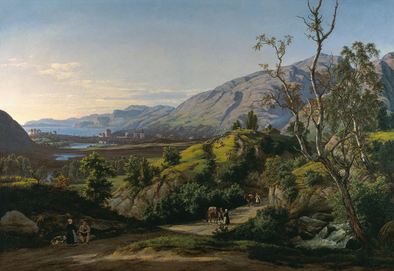 Ansicht der Stadt Bergen in Norwegen von Johan Christian Clausen Dahl