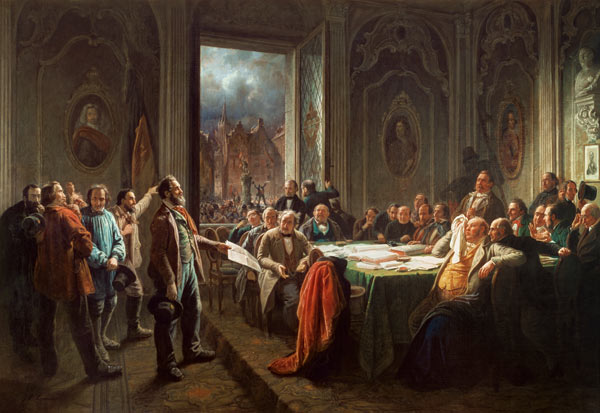 Arbeiter vor dem Magistrat von Johann Peter Hasenclever