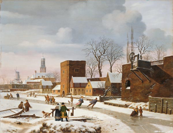 Holländische Winterlandschaft von Johann Wilhelm Preyer