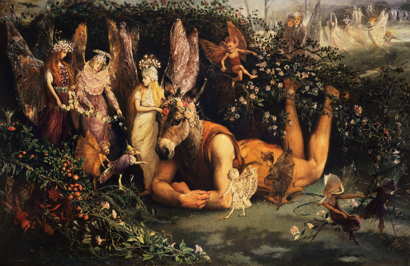 Titania und Bottom. Aus: Ein Sommernachtstraum. von John Anster Fitzgerald