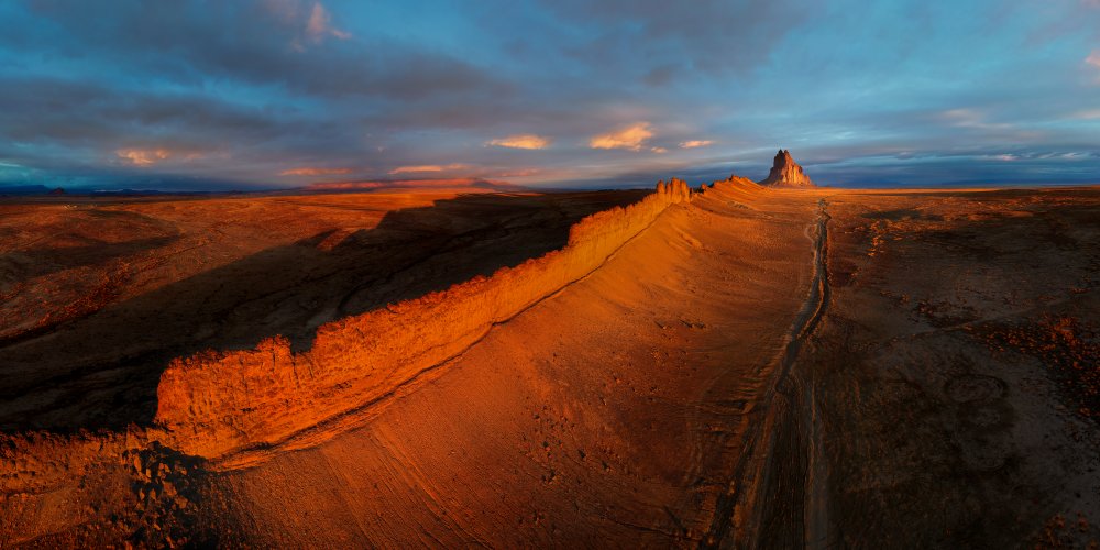 First Rays of Sun at Shiprock von John J. Chen