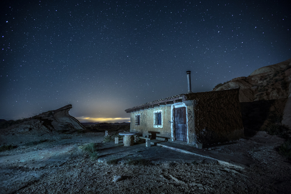 Bardenas Reales - Nightscape I - Tripas Cabin von Jose Javier Duro Jimenez